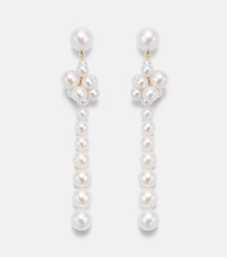 Sophie Bille Brahe Orecchini Colonna Botticelli in oro 14kt con perle