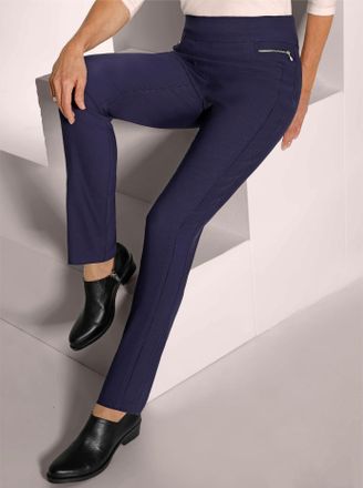 Stehmann Schlupfhose STEHMANN, Damen, Gr. 36, Normalgr&ouml;ssen, blau (marine), 78% Viskose, 19% Polyamid, 3% Elasthan, unifarben, Hosen Schlupfhose