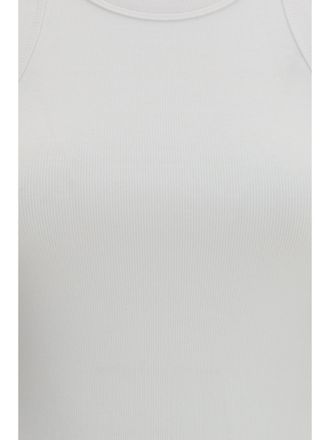 Toteme Womens Tank Top Ribbed Cotton White