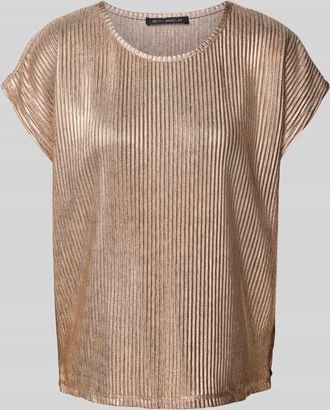 Betty Barclay T-Shirt mit geripptem Rundhalsausschnitt in Kupfer, Größe 46