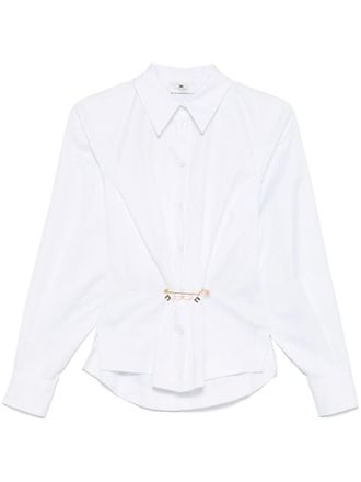 Elisabetta Franchi striped poplin shirt - White