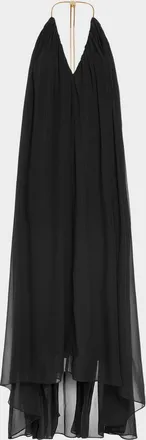 Ramy Brook Rainn Backless Silk Chiffon Trapeze Gown