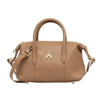Patrizia Pepe Tassen, Dames, Beige, ONE Size, Leer, Nieuwe Zakelijke Mini Tas