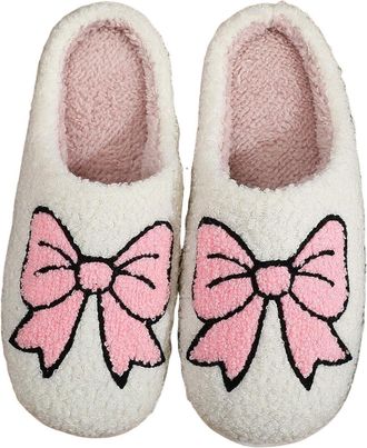 Generic Slippers for Women and Men Soft Plush Comfy Warm Couple Slip On House Happy Face Flat Slides Fuzzy Ladies Shoes For Winter Indoor Outdoor