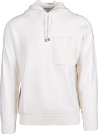 KANGRA Textured Patch Pocket Wool Sweatshirt With Hood And Drawstring