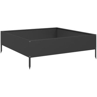 vidaXL Fioriera Rialzata da Giardino Nera 100x100x33,5 cm in Acciaio - Vidaxl
