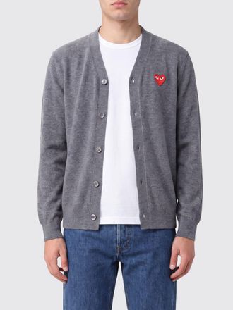 Comme Des Gar&ccedil;ons V-Neck Wool Cardigan with an Embroidered Logo