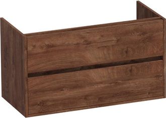 Marcel Breuer Adore wastafelonderkast - 100x46x55cm - 2 softclose lades - greeploos - 1 sifon uitsparing - Forest Cacao