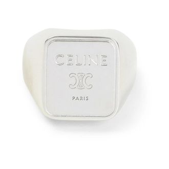 Celine Rings, male, Gray, Size: 60 MM Triomphe Square Signet Ring