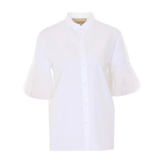 Valentino Garavani Dames, Blouses & Shirts, Wit, Maat: M Katoen