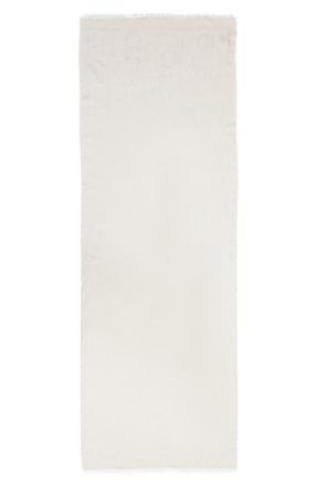 Ferragamo Gancini Silk & Cashmere Fringe Scarf in Naturale at Nordstrom