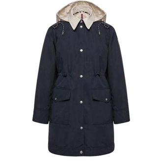 Moncler Parkas, female, Blue, Size: L Begonia 3-in-1 Hooded Long Down Jacket
