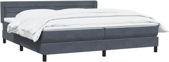 vidaXL Cama Box Spring Con Colch&oacute;n Terciopelo Gris Oscuro 180x210 Cm Vidaxl