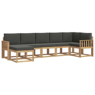 vidaXL Conjunto De Sof&aacute;s De Exterior 7 Pcs Blanco Y Antracita Vidaxl