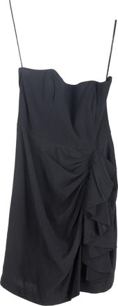 Temperley London Strapless Ruffled Mini Dress in Black Silk