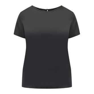Emporio Armani Short-sleeved Silk Satin Blouse