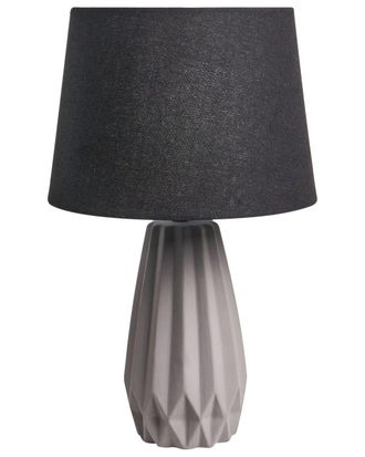 Beliani L&aacute;mpara de mesa cer&aacute;mica gris