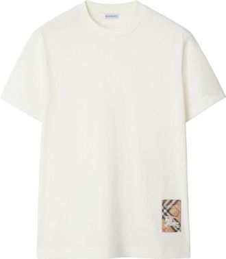 Burberry White Check Label T-Shirt