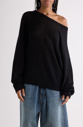 Balenciaga Relaxed Cashmere Sweater in 1000 Black at Nordstrom, Size X-Large