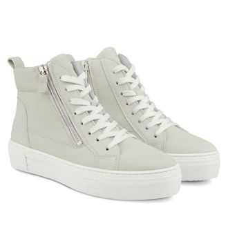 LaShoe Damen High Top Sneaker mit Zipper Hellgrau 36