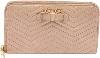 Miu Miu Pre-owned Wallets, female, Beige, Size: ONE SIZE Pre-owned Leather Wallet