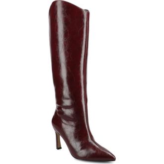 Journee Collection Rehela Boot - Wide Width & Wide Calf in Oxblood Patent at Nordstrom Rack, Size 6.5 Wide Calf