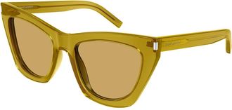 Saint Laurent SL 214 KATE 037 Womens Sunglasses Green Size 55 - Free RX Lenses - Free RX Lenses