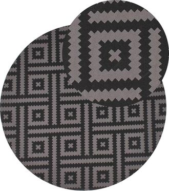 Beliani Alfombra de exterior de material sint&eacute;tico negro 160x160cm