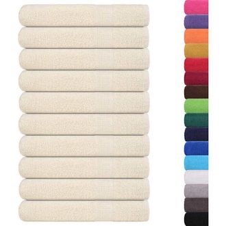 vidaXL Asciugamani 10 pz Crema 100x200 cm 360 g/m&sup2; 100% Cotone - Vidaxl