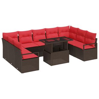 vidaXL Conjunto De Sof&aacute; De Jard&iacute;n 10 Uds. 9-n&uacute;mero De Plazas Vidaxl