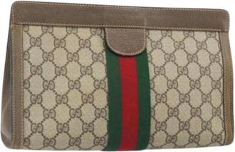 Gucci Pre-owned Clutches, female, Beige, Size: ONE SIZE Pre-owned Vintage Clutch Bag