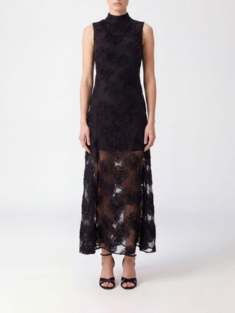 Rotate Abito midi A-line floreale in mesh con spalle scoperte