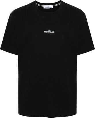 Stone Island logo-print cotton T-shirt - men - Cotton - M - Black