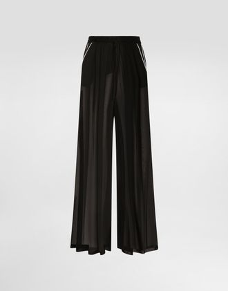 Dolce & Gabbana Chiffon Trousers - Woman Pants And Shorts Black Silk 40