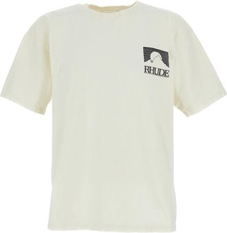 Rhude Vintage White Moonlight Cotton Printed T-Shirt