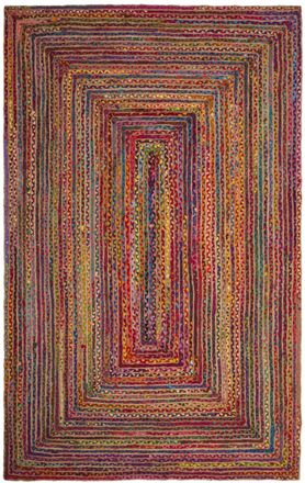 Safavieh Alfombra yute/algod&oacute;n rojo/multicolore 183 x 274 cm
