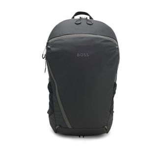 BOSS Faux-leather backpack with reflective details
