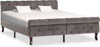 vidaXL Vidaxl - Estructura De Cama Sin Colch&oacute;n Terciopelo Gris 140x200 Cm