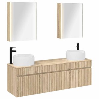 vidaXL Juego De Muebles De Ba&ntilde;o 5 Pcs Roble Sonoma 53 X 15,5 X 70 Cm Vidaxl