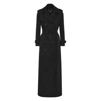 Philipp Plein Dames, Mantels, Zwart, Maat: L Katoen