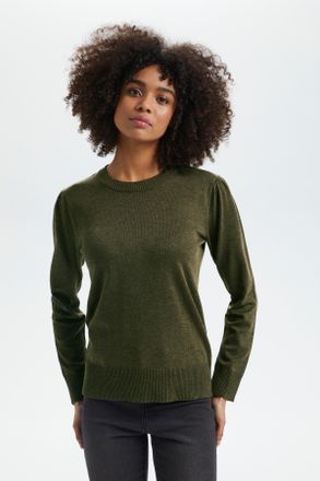 Saint Tropez Rundhalspullover SAINT TROPEZ MilaSZ, Damen, Gr. XS, gr&uuml;n (army gr&uuml;n melange), Strick, Obermaterial: 80% Viskose, 20% Polyamid, meliert, regular fit n