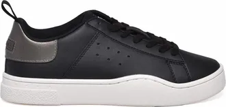 Diesel Black Silver Perforated Rubber Sneakers