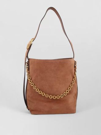 Michael Kors suede bucket bag adjustable strap chain