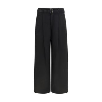 sacai Black Cotton Chino Mens Pants