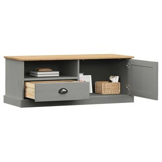 Berkfield Home TV Cabinet VIGO Grey 106x40x40 cm Solid Wood Pine | Size: 106 x 40 x 40 cm