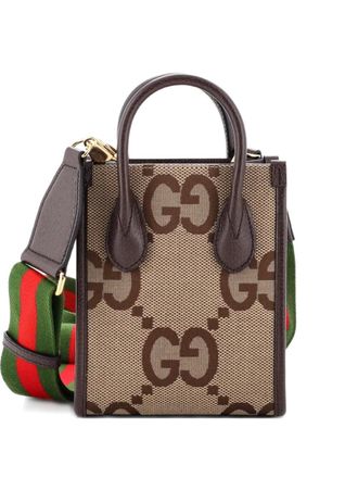 Gucci Vertical Tote Jumbo GG Canvas Mini crossbody bag - Brown
