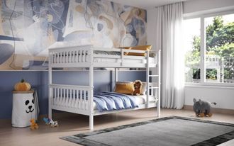 Flair Tetrad Bunk Bed in White | Size: Small Double