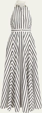 Ralph Lauren Striped Cotton Halter Maxi Shirtdress