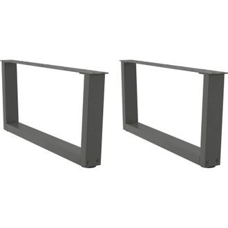 vidaXL Patas Para Mesa De Centro En Forma De V (2 Unidades), Antracita, 70 X (30-31,3) Cm, Acero Vidaxl
