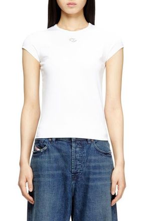Diesel T-Angie-OD Embroidered Oval D Cutout T-Shirt in White at Nordstrom, Size Xx-Small